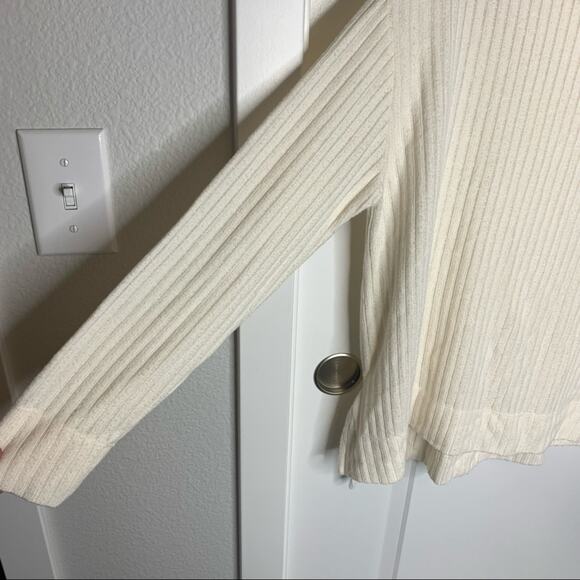 Anthropologie Maeve White Vanna Ribbed Cowl Neck Sweater Size Small - Picture 6 of 9